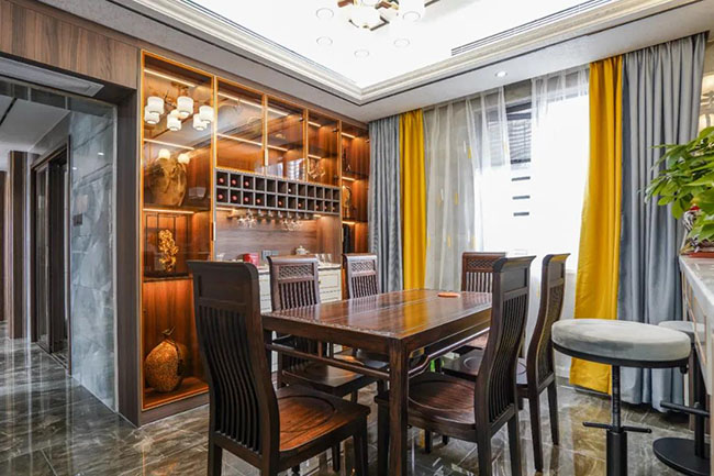 152㎡新中式四居室，古典與現(xiàn)代相互碰撞，感受高貴與典雅生活氣息